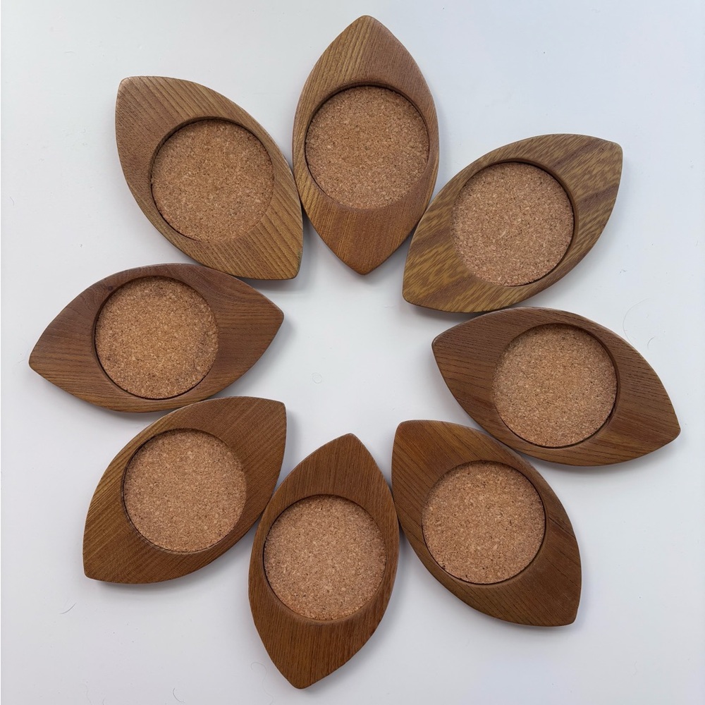 Set of 8 Vintage MCM Teardrop Coasters